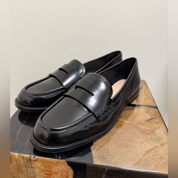 Loffernal Randall Black Leather Loafers - Picture 1 of 4